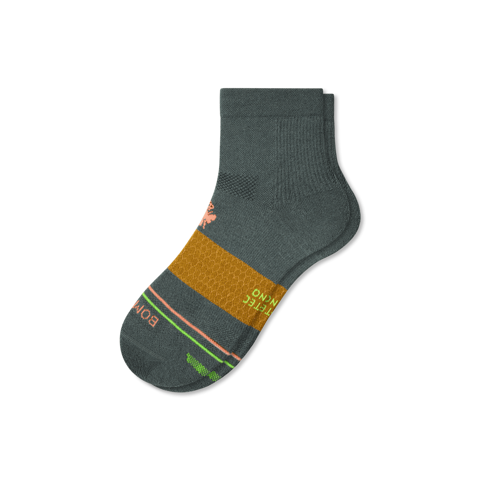 Merino Wool Blend Performance Quarter Socks mossgrey-layflat-1-transparent