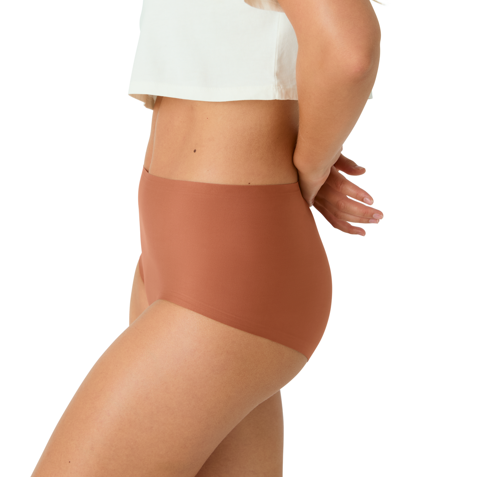 Women’s No Show High Rise Boyshort - Pecan - WO2 [7691]