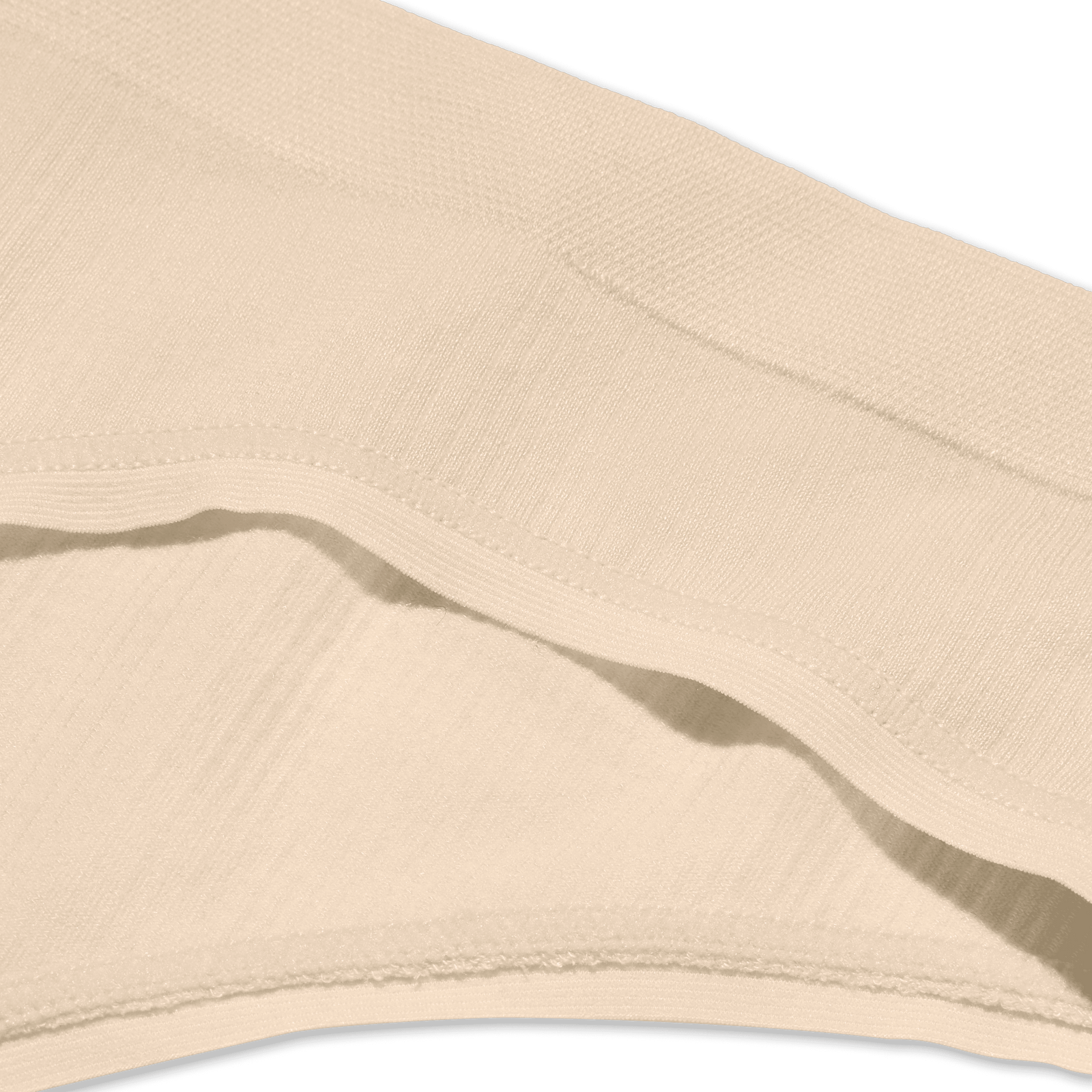 Women's Ribbed Seamless Thong - Wheat - Detail [7714]