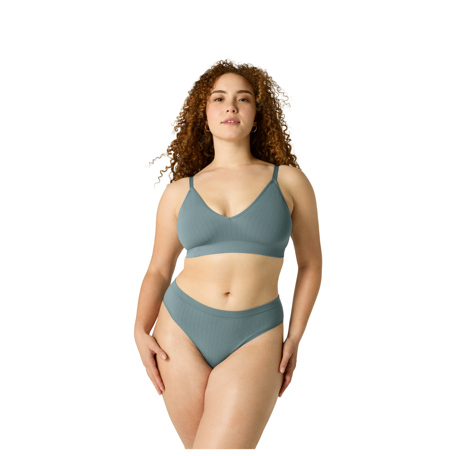 Seamless Triangle Bralette + Brief - Grey Surf WO4 [7665 + 7716]