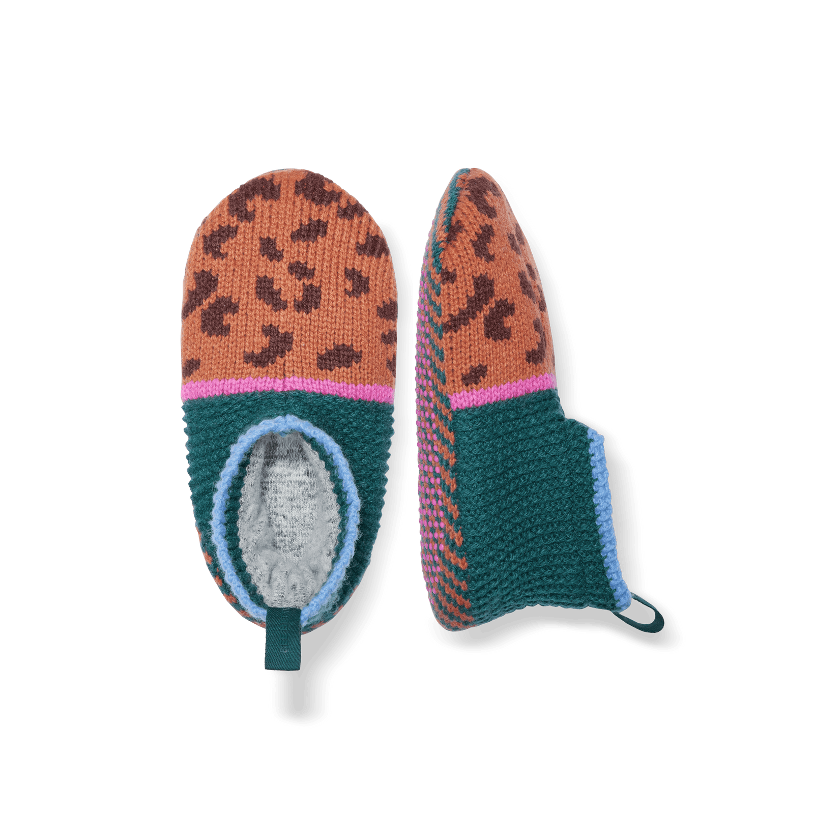 Youth Leopard Color Block Gripper Slipper - Washed Terracotta L [7730]