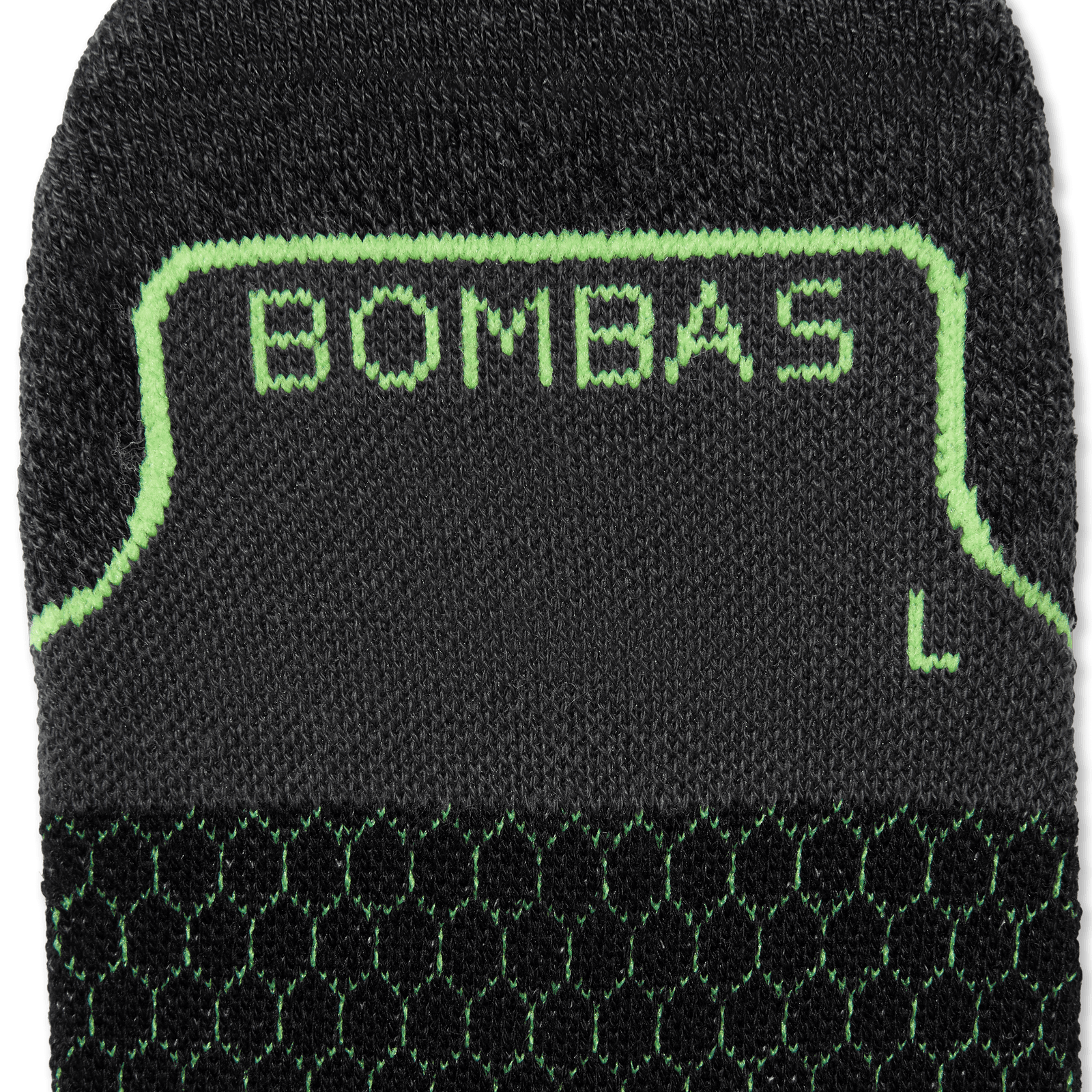 Running Calf Socks - Black Neon Lime Detail [7746]