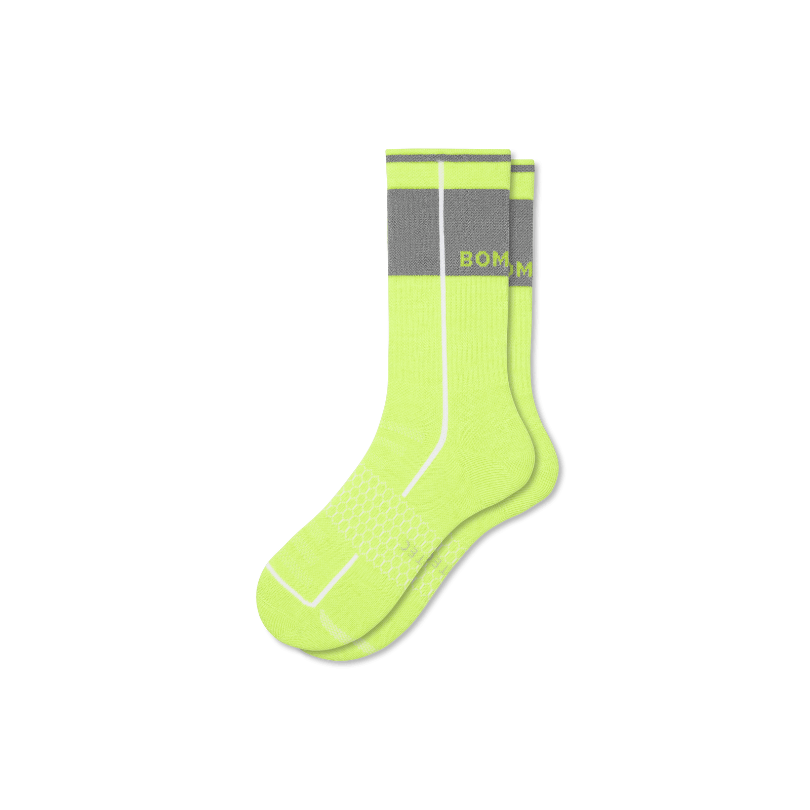 Reflective Performance Calf Socks - Reflective Yellow - L [7757]