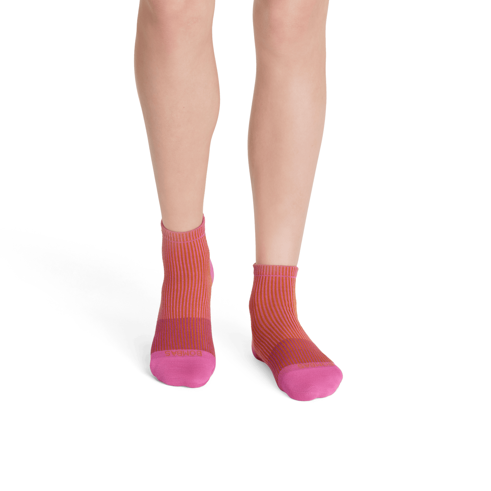 Youth Lightweight Stripe Quarter Sock - Bold Pink - YO1 [7766]