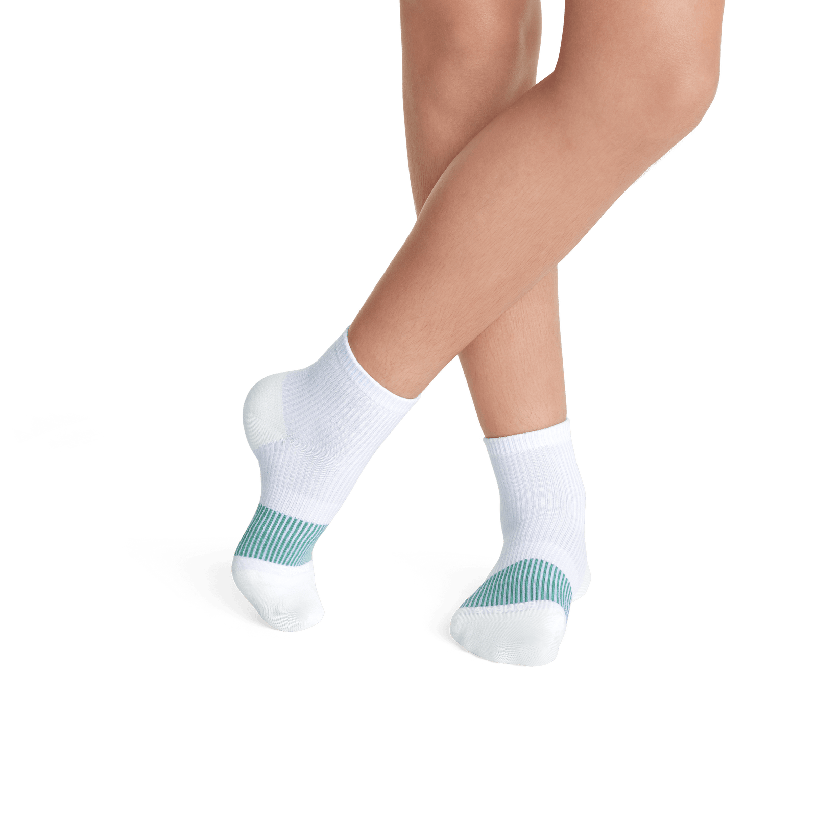 Youth Lightweight Stripe Quarter Sock - Soft White - YO1 [7766]