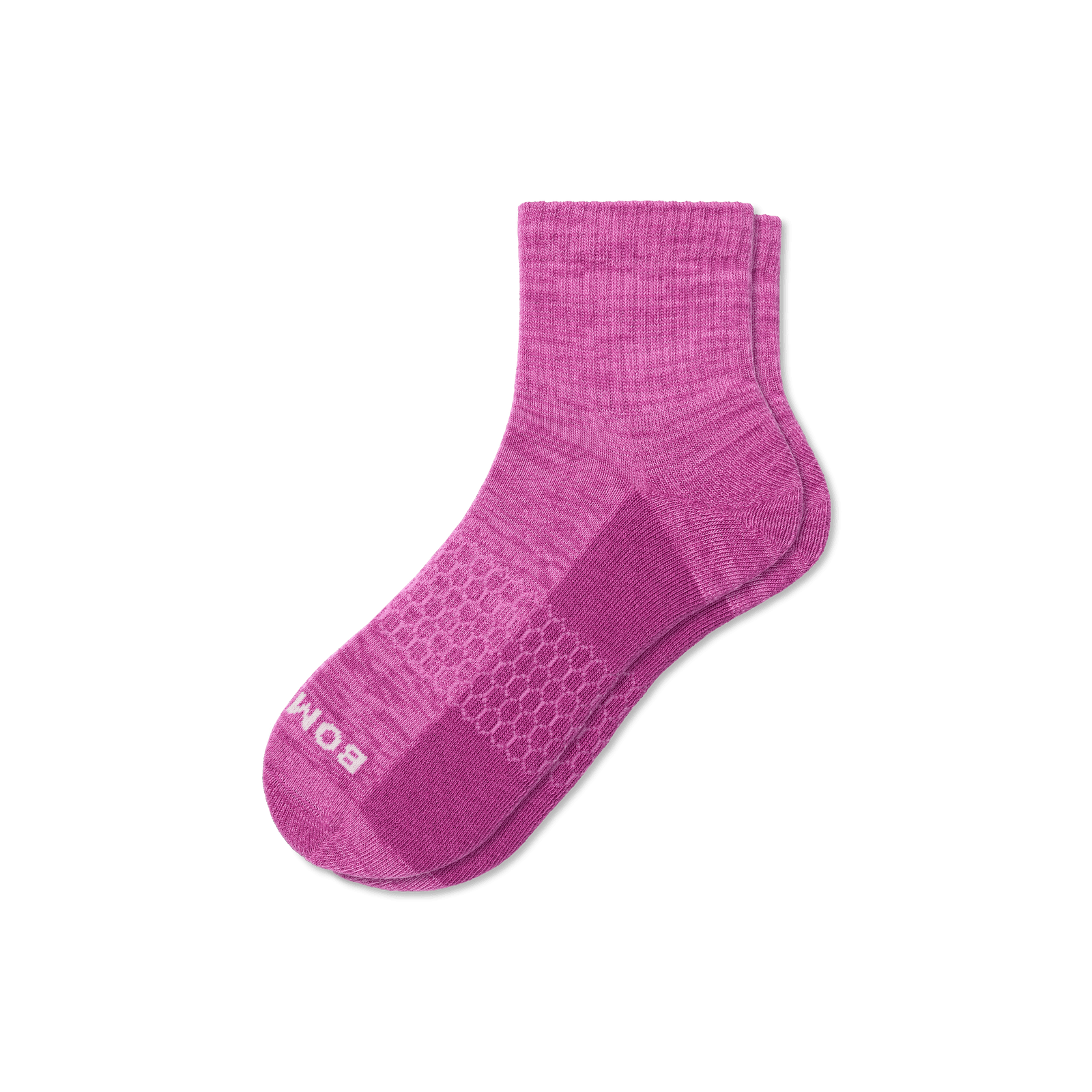 Two Tone Quarter Socks - Bold Pink L [7792]