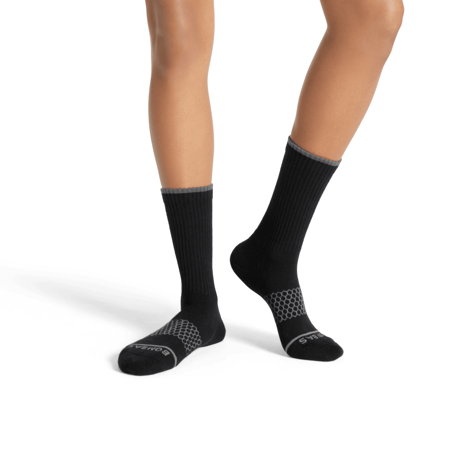 Merino Wool Blend Calf Socks - Black WO2 [7800]