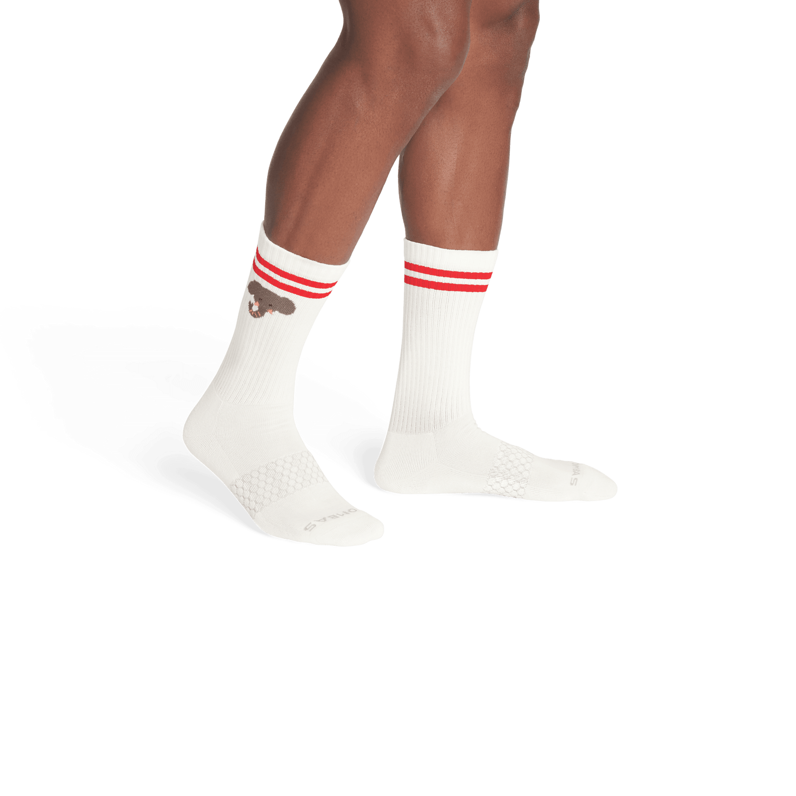 Safari Stripe Calf Socks - Soft White MO2 [7818]