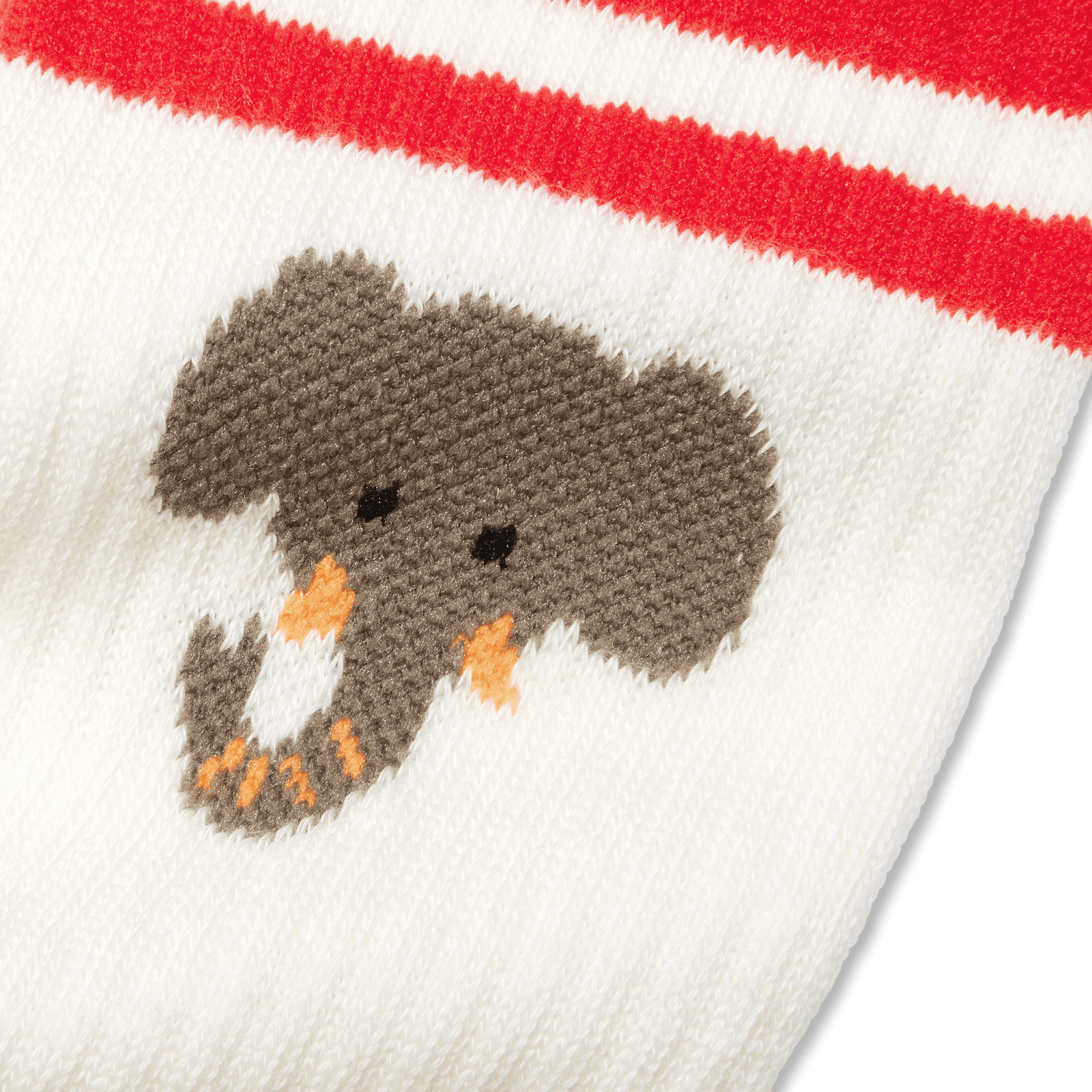 Youth Safari Stripe Calf Socks - Soft White Detail [7818]