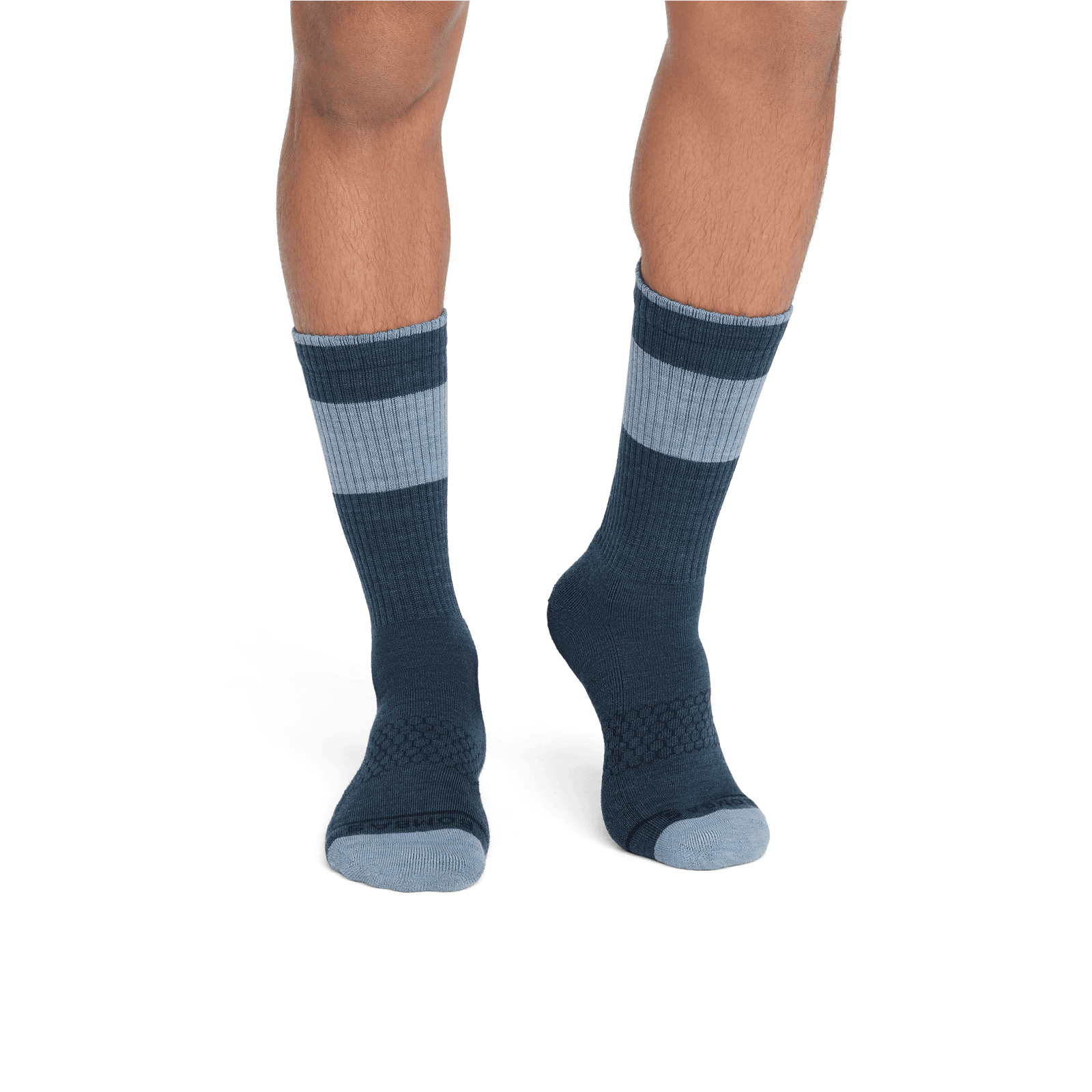 Merino Wool Blend Calf Socks male navyoceanhtr-2-transparent