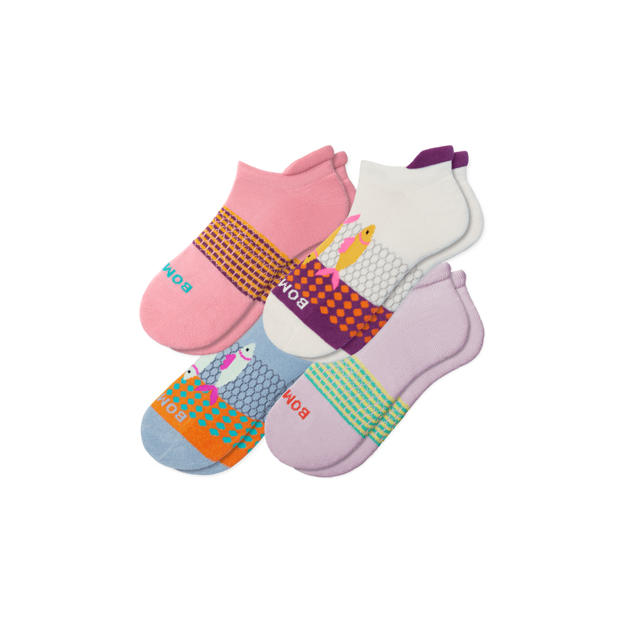 Women's Aquatic Ankle Sock 4-Pack - Soft Court Rotation