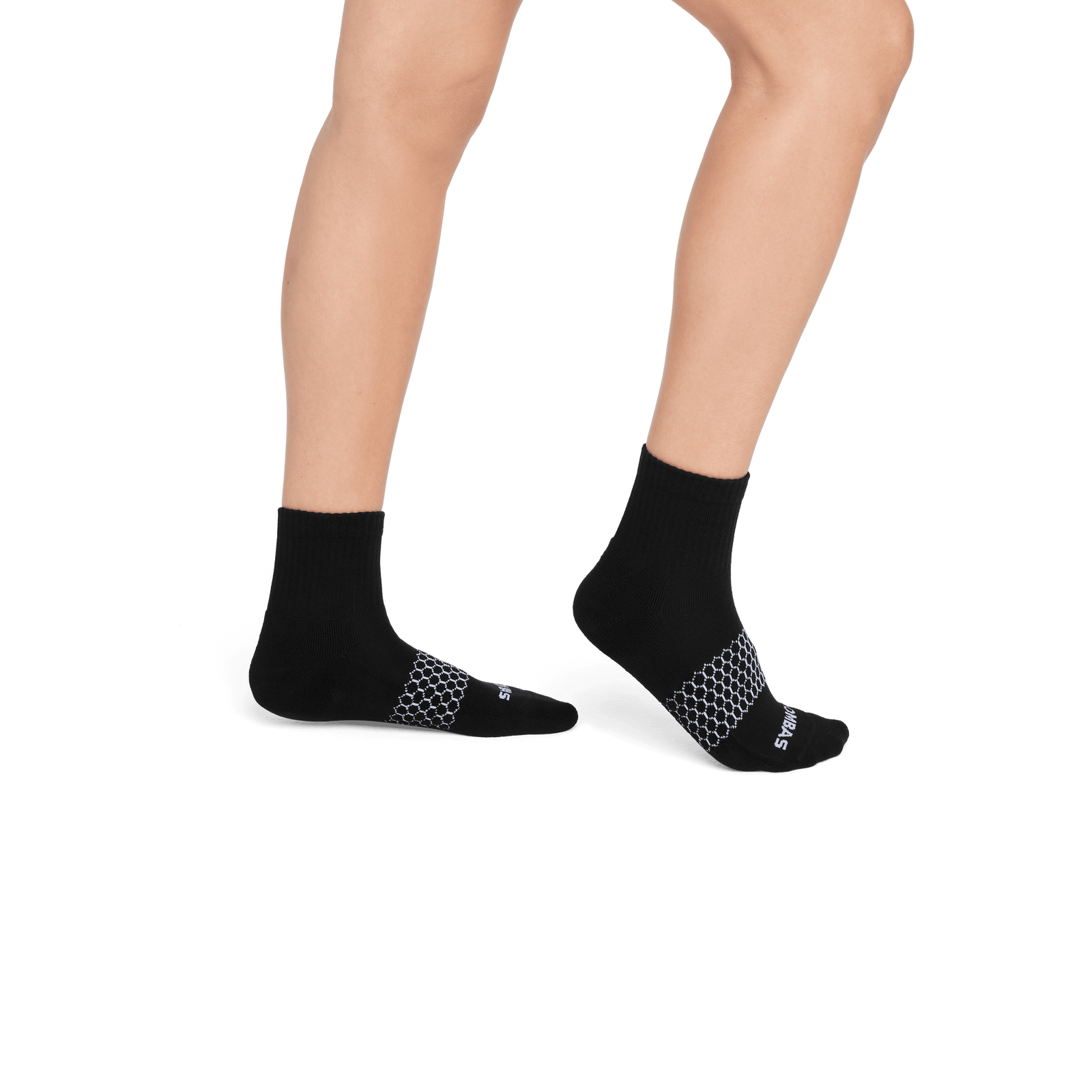 Solid Quarter Socks - Black WO2 [8002]
