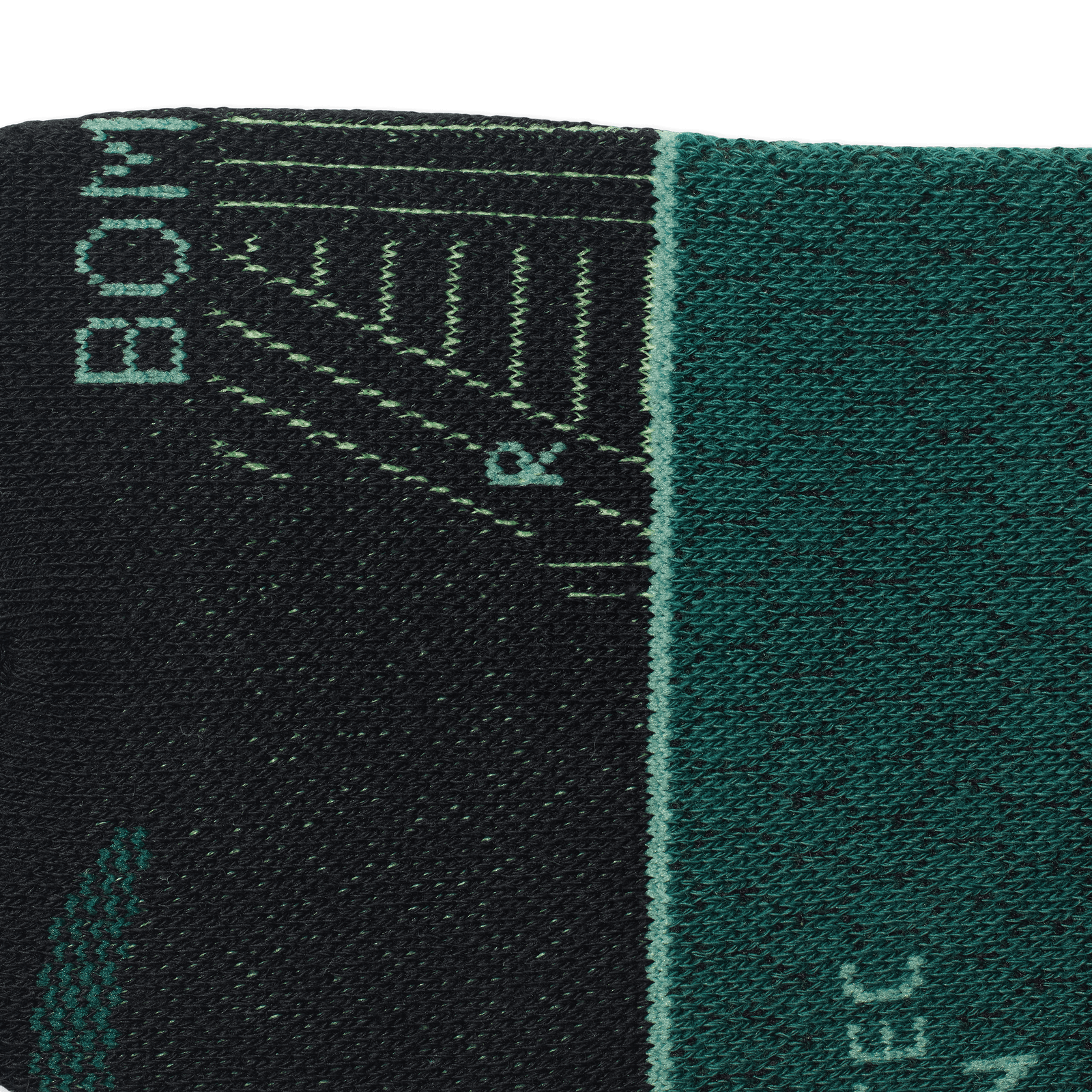 Running Quarter Socks - Black Forest Green Detail [8064]