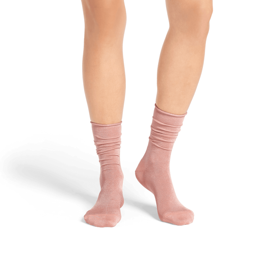 Women’s Sheer Sparkle Calf Socks - Cherry Blossom WO1 [8072]