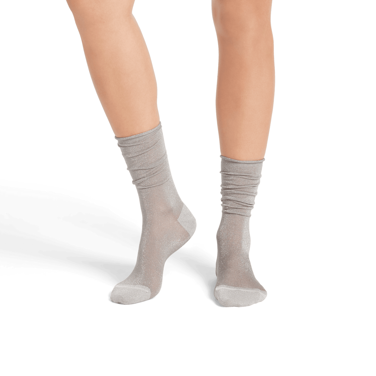 Women’s Sheer Sparkle Calf Socks - Harbor Grey WO1 [8072]