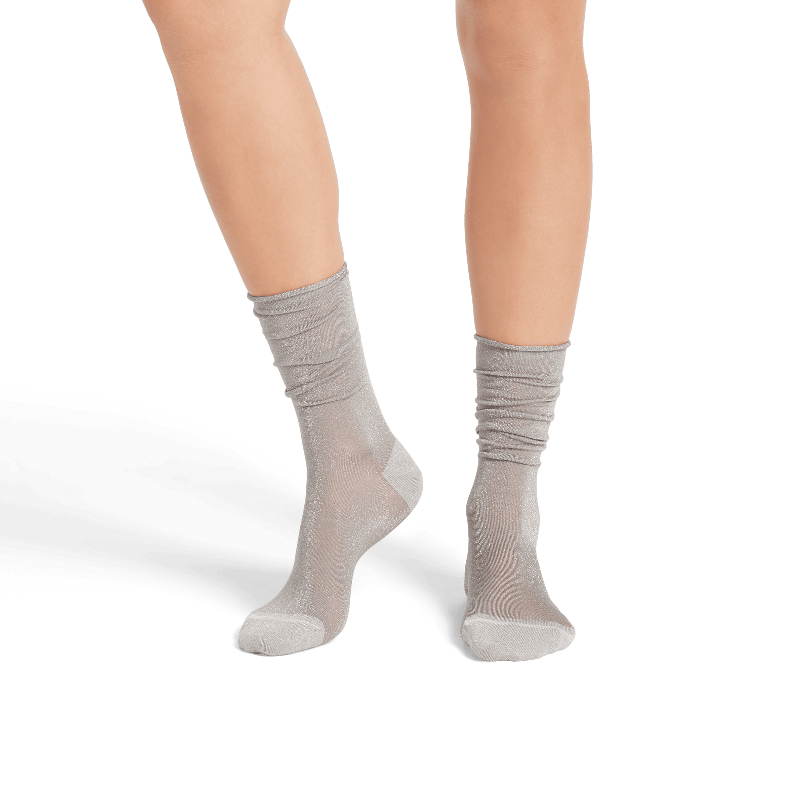 Women’s Sheer Sparkle Calf Socks - Harbor Grey WO1 [8072]