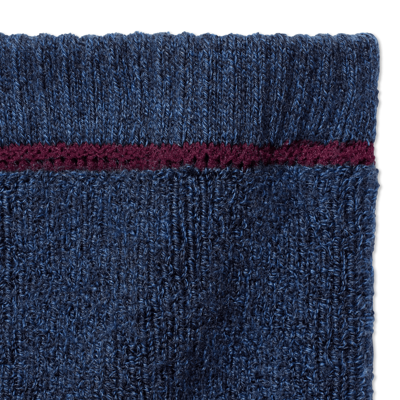 Merino Wool Blend Reverse Terry Calf Socks - Navy Ocean Detail [8085]