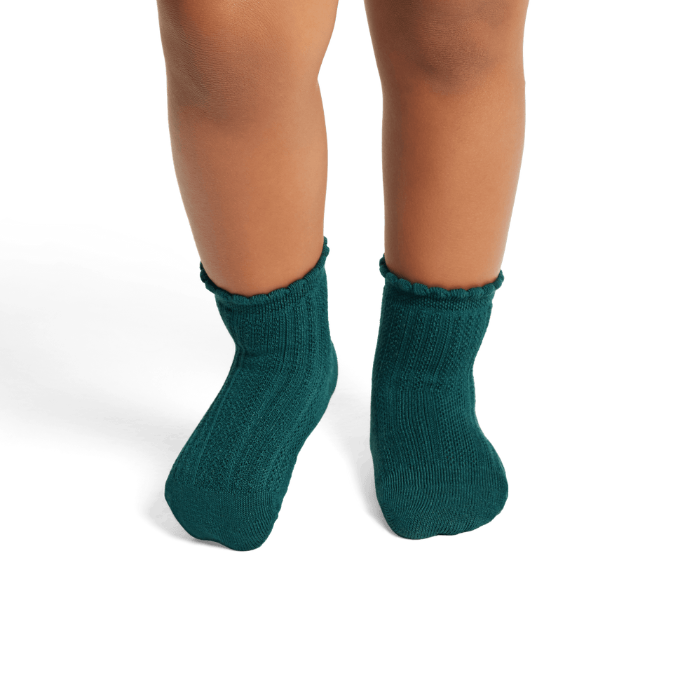 Toddler Pointelle Calf Sock Forest Green TO1 [8095]