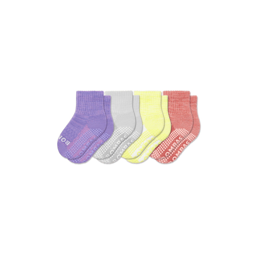 Toddler Two Tone Gripper Calf Sock 4-Pack - Outdoor Studio Wear