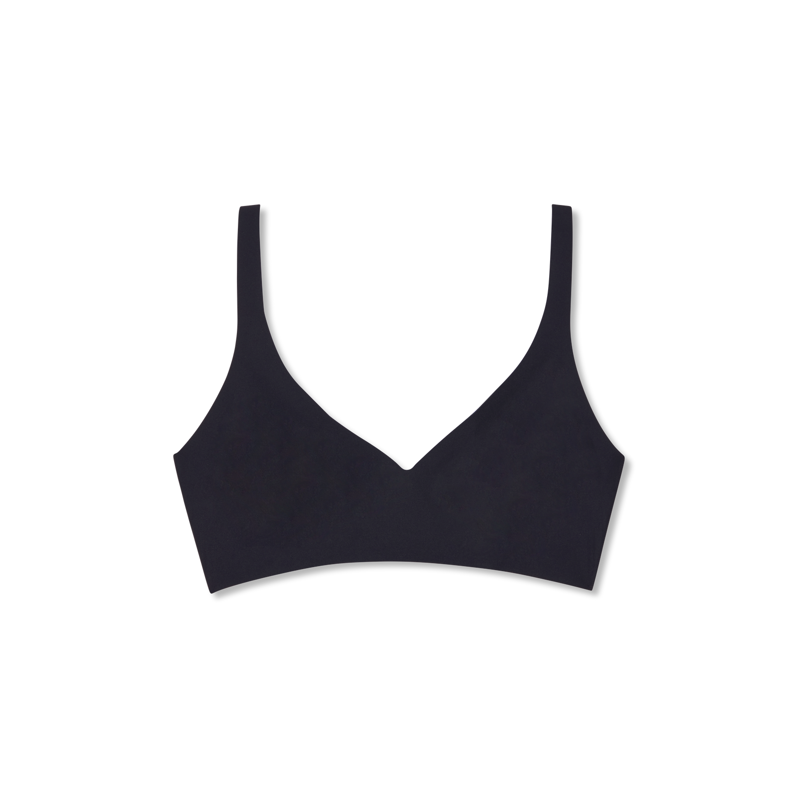 Women's No Show Plunge Bralette - Black L [8252]