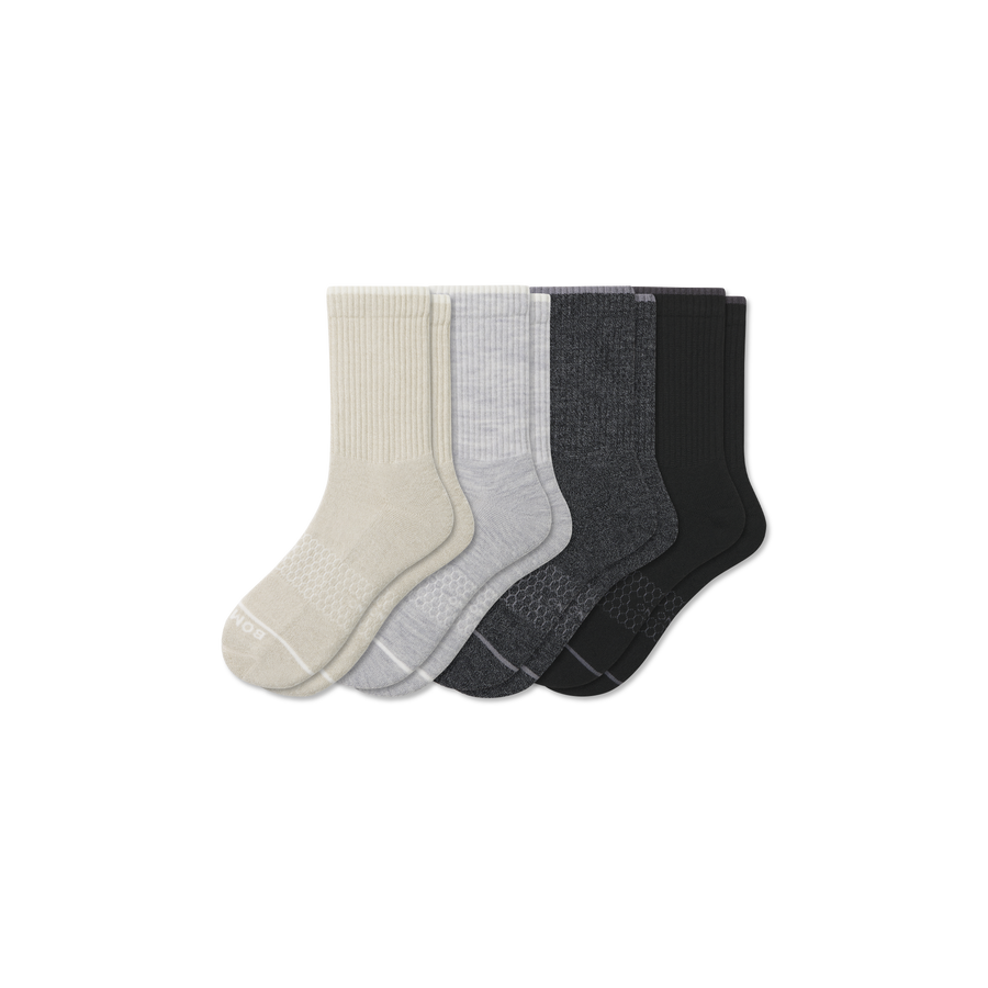 Men's Merino Wool Blend Half Calf Sock 4-Pack - Outdoor School Step