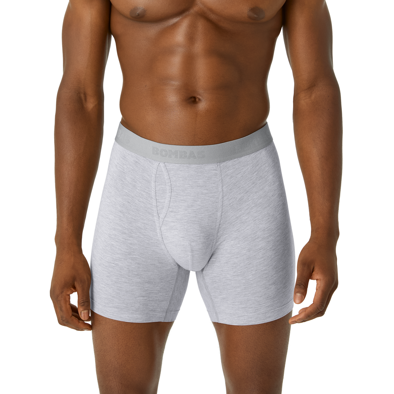 Cotton Modal Blend Boxer Brief - Classic Fly - Medium Heather Grey MO1 [8470]