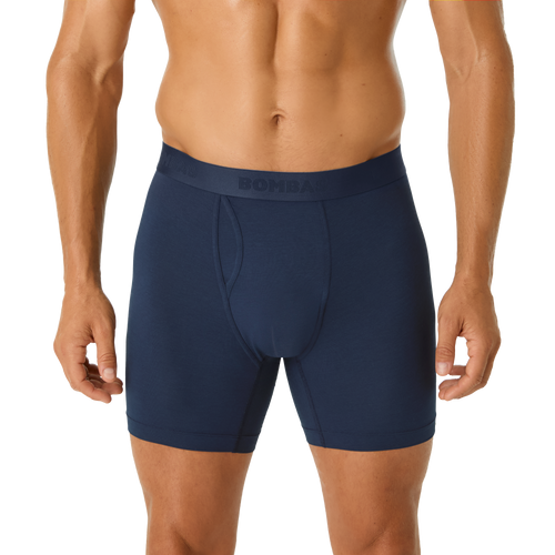 Cotton Modal Blend Boxer Brief - Classic Fly - Midnight Navy MO1 [8470]