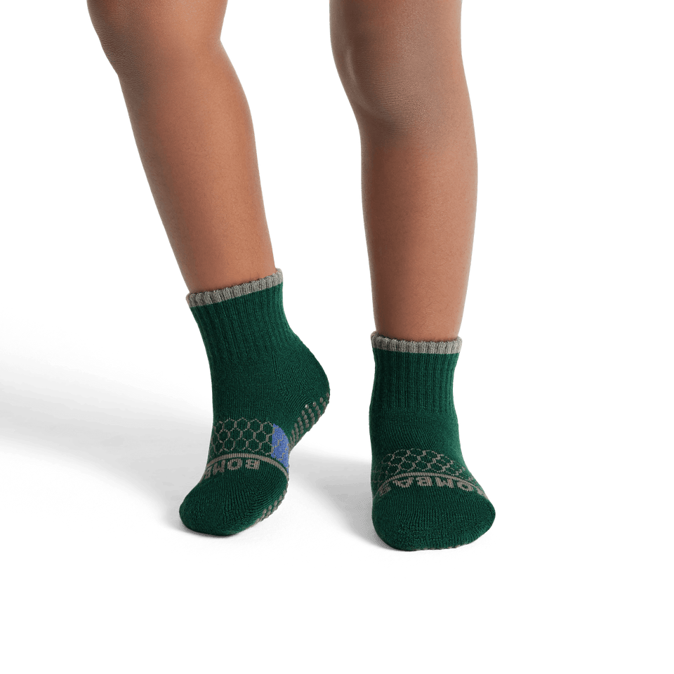 Merino Wool Blend Gripper Calf Socks - Velvet Forest TO1 [8507]