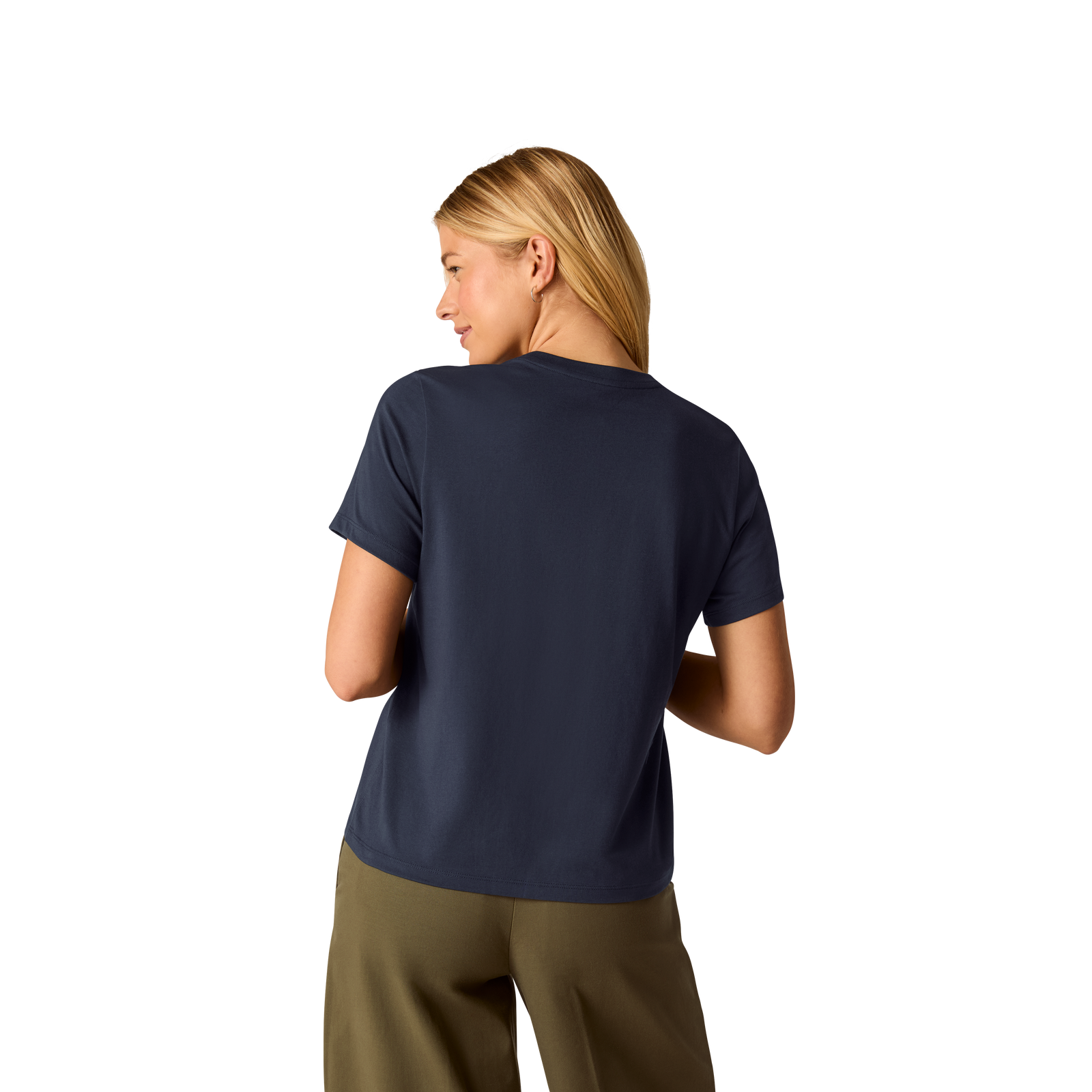 Pima Cotton Crew Neck T-Shirt - Midnight Navy WO3 [8530]