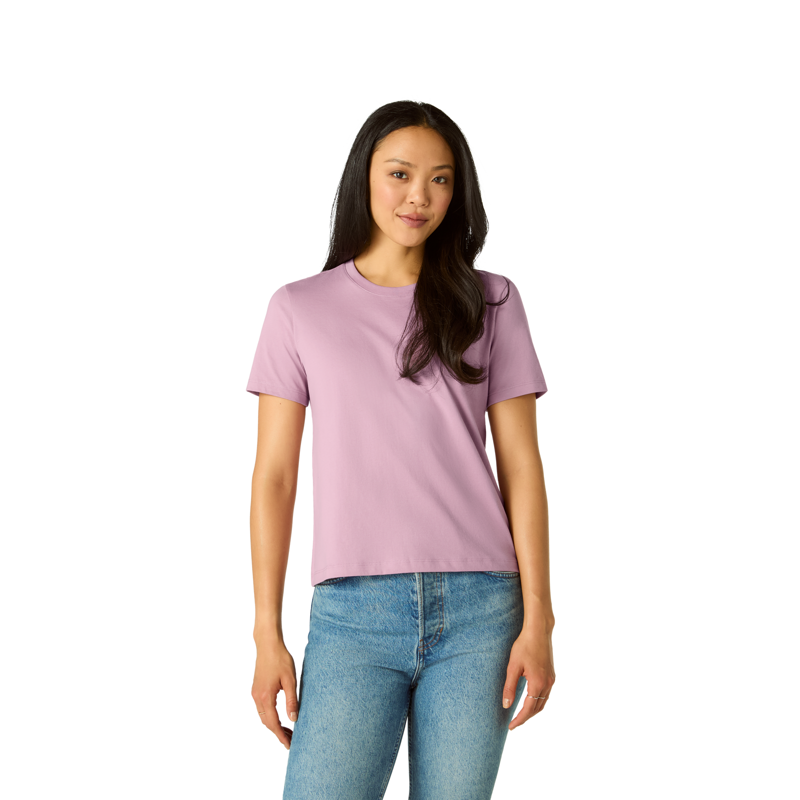 Women's Classic Fit Pima Cotton Crew Neck T-Shirt - Mauve WO1 [8530]