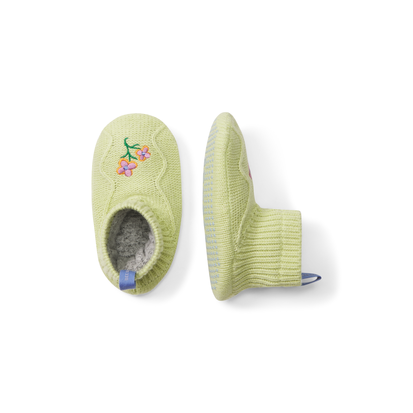 Toddler Gripper Slipper - Soft Lime L [8534] Front + Slide