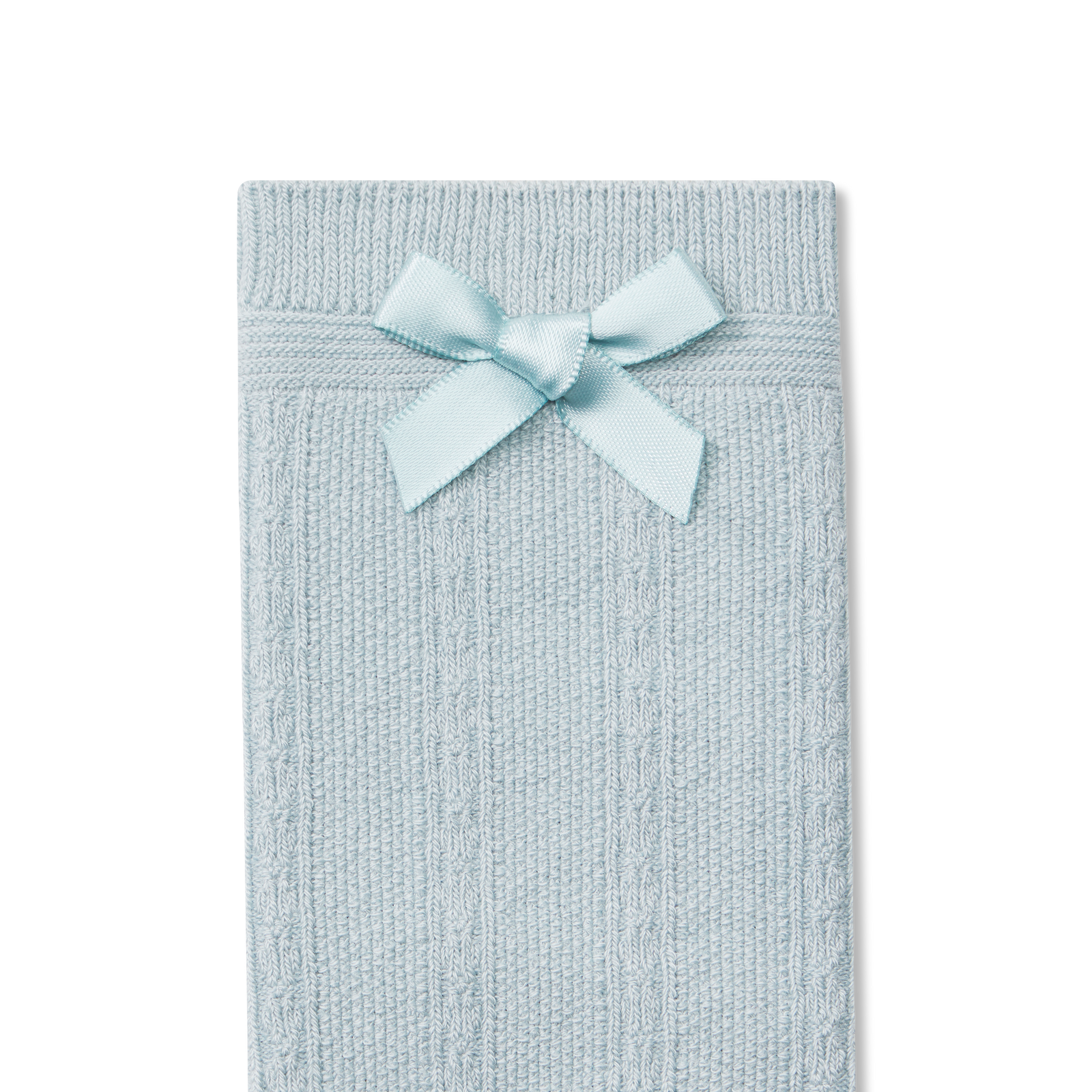 Youth Textured Bow Calf Socks - Misty Sky Detail [8595]