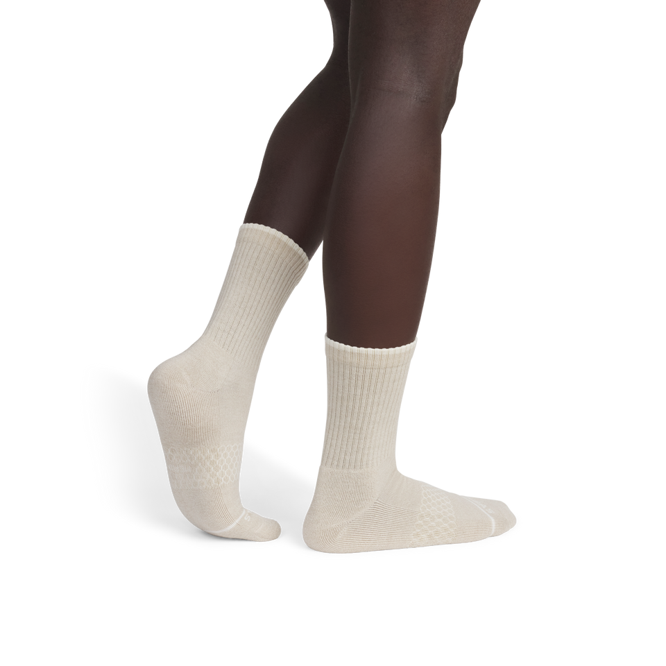 Merino Wool Blend Half Calf Socks - Khaki MO2 [8625]