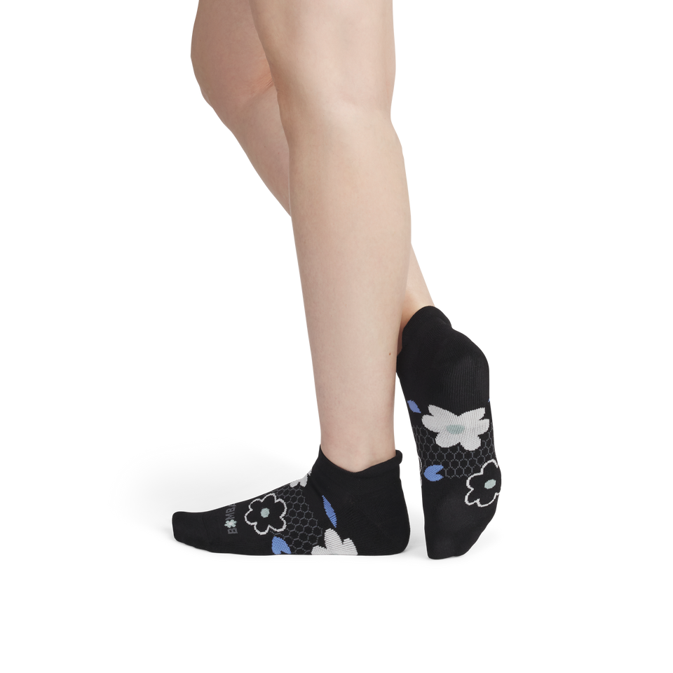 Garden Party Ankle Socks - Black Floral WO2 [8635]