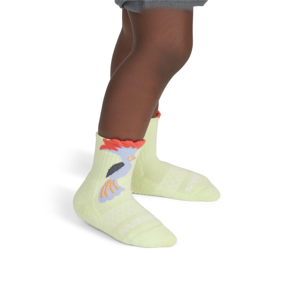 Cockatoo Gripper Calf Socks - Soft Lime TO1 [8642]