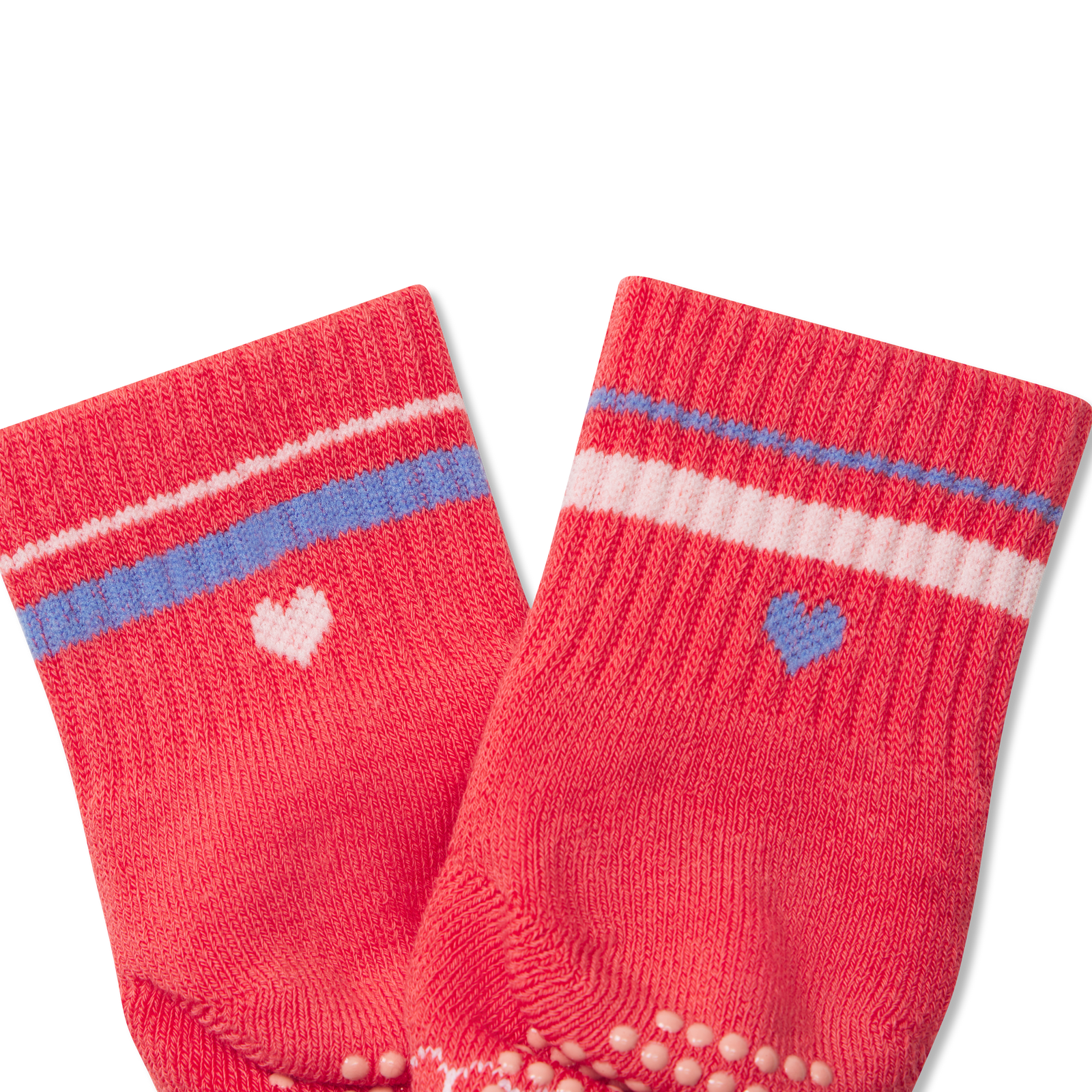 Toddler Valentine's Gripper Calf Socks - Heirloom Red / Perisky Detail [8650]