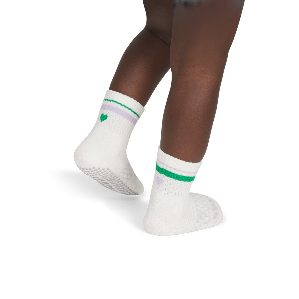 Valentine's Gripper Calf Socks - Soft White / Jungle TO1 [8650]