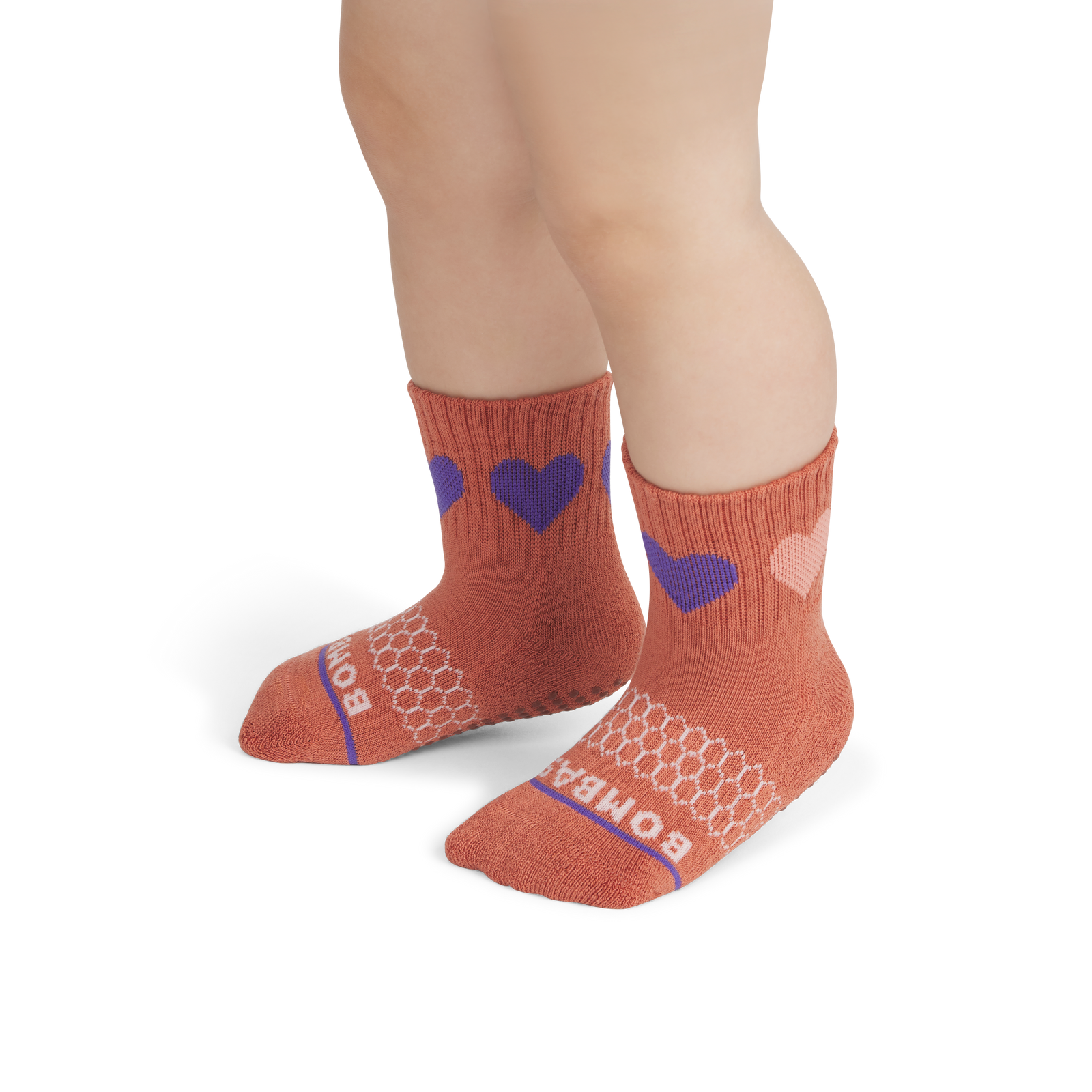 Valentine's Gripper Calf Socks - Washed Terracotta TO1 [8651]