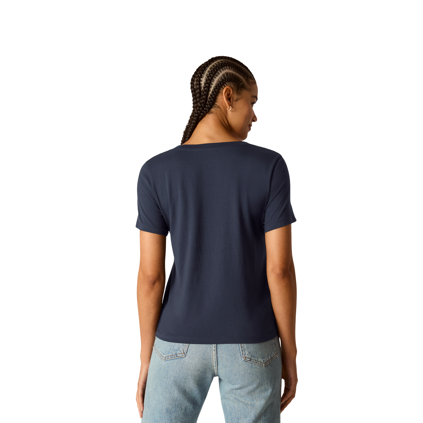 Pima Cotton V-Neck T-Shirt - Midnight Navy WO3 [8738]