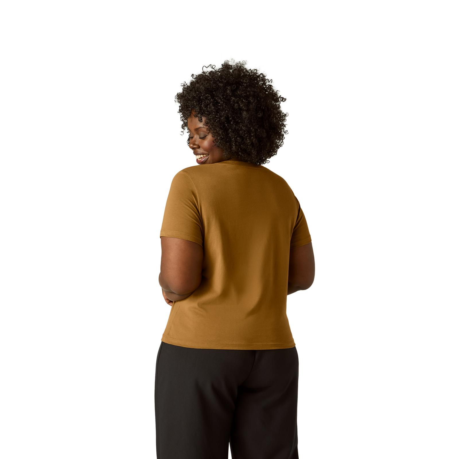 Women's Classic Fit Pima Cotton V-Neck T-Shirt - Canteen WO2 [8738]