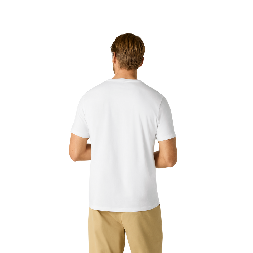 Pima Cotton V-Neck T-Shirt - White MO3 [8758]