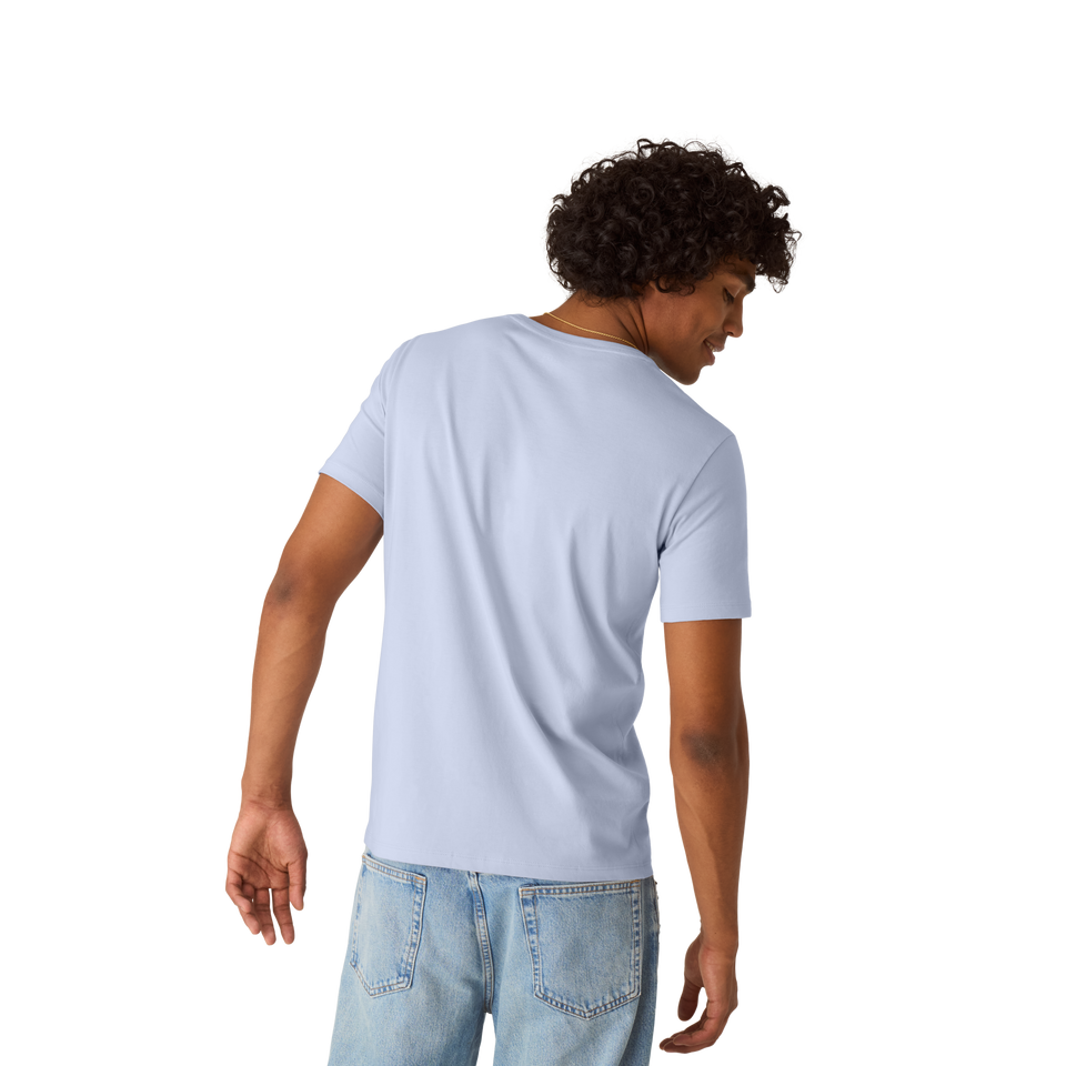 Men's Pima Cotton Slim Fit Crew Neck T-Shirt - Skysail Blue MO2 [8526]