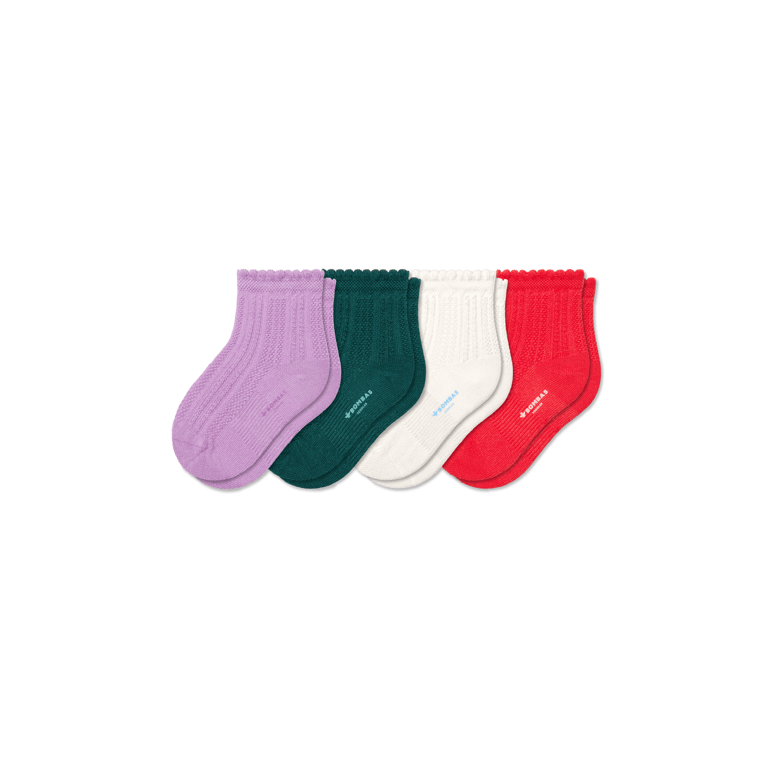 Toddler Pointelle Calf Sock 4-Pack - violet forest mix