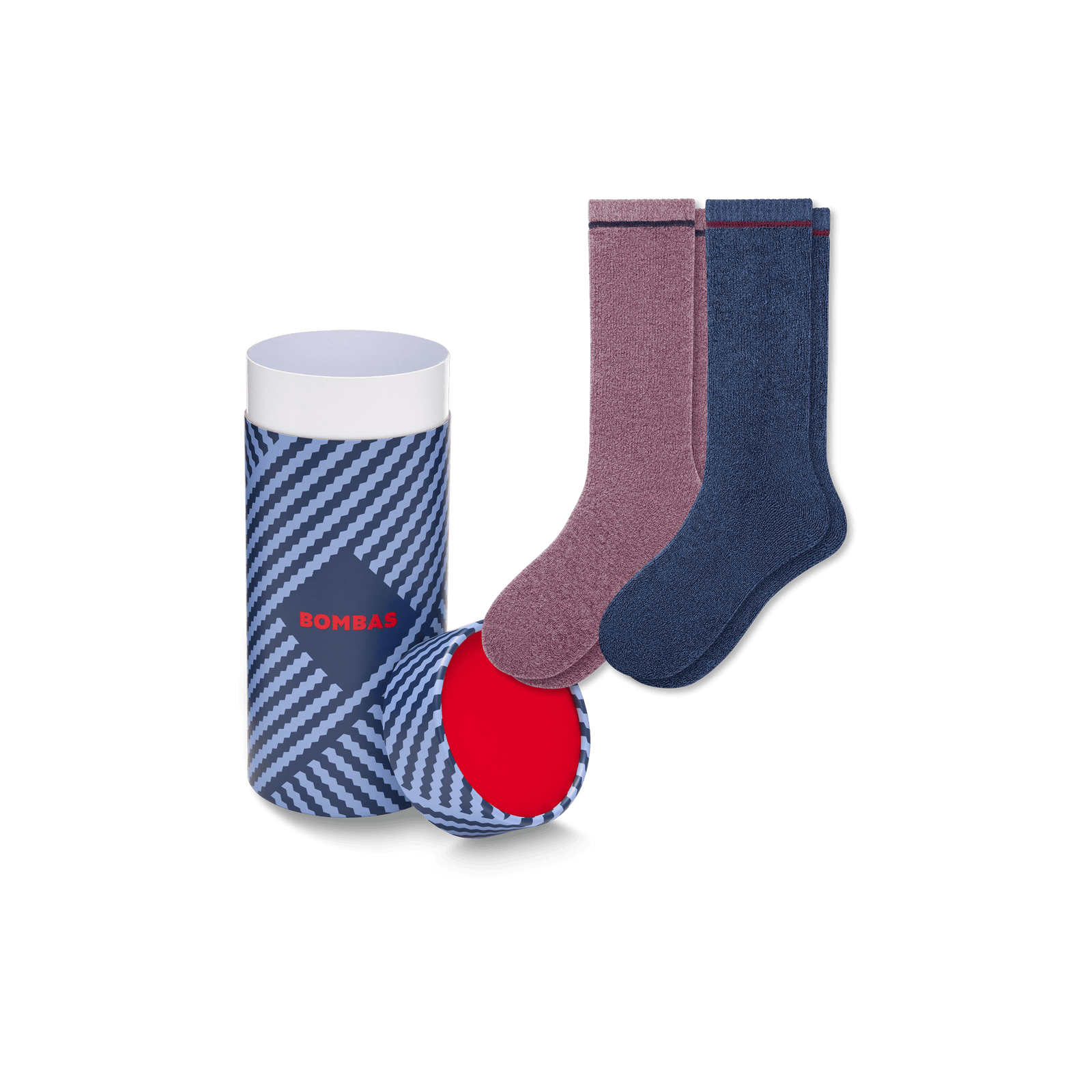 Cozy Calf Sock 2-Pack Gift Box - Navy Cherry Mix L [8789]