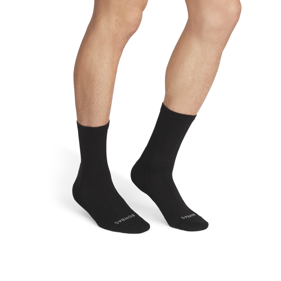 Modern Rib Half Calf Socks - Black MO1 [8884]