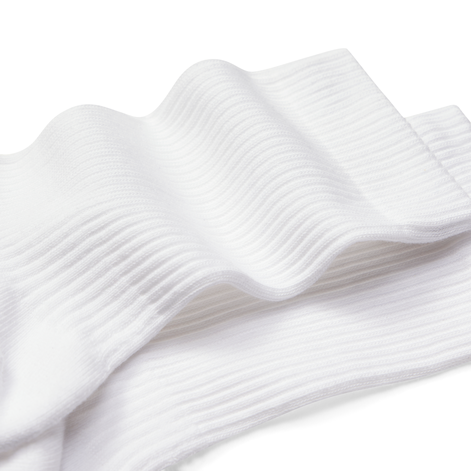 Modern Rib Half Calf Socks - White Detail [8884]