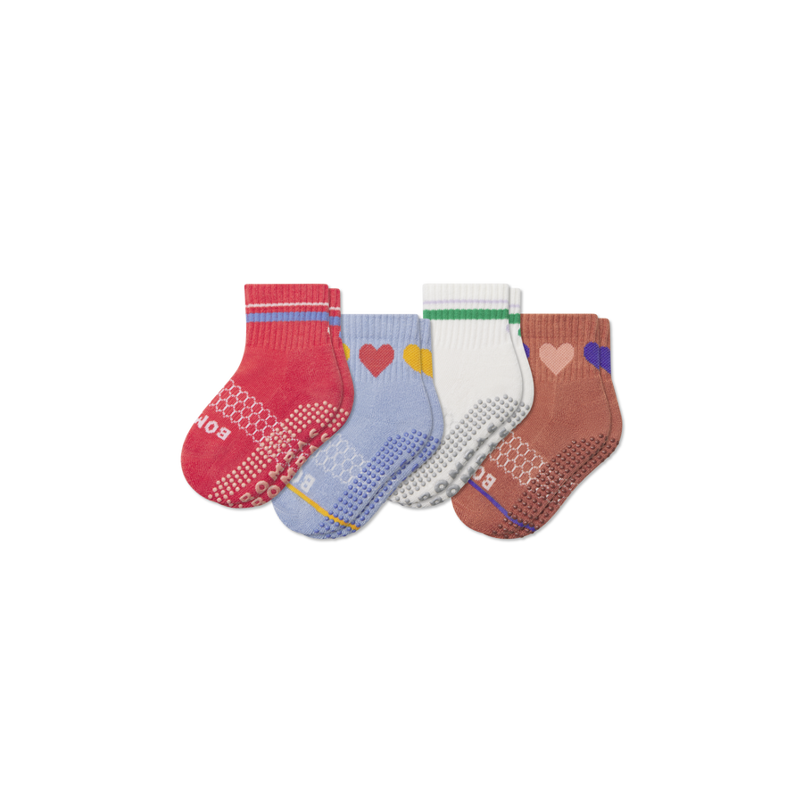 Toddler Hearts Gripper Calf Sock 4-Pack - Run Trail Wear