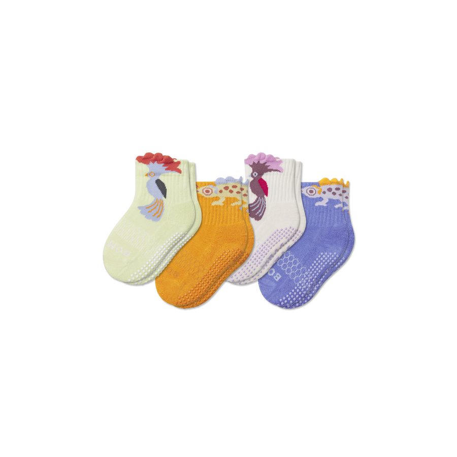 Toddler Rainforest Friends Gripper Calf Sock 4-Pack - Studio Trail Move