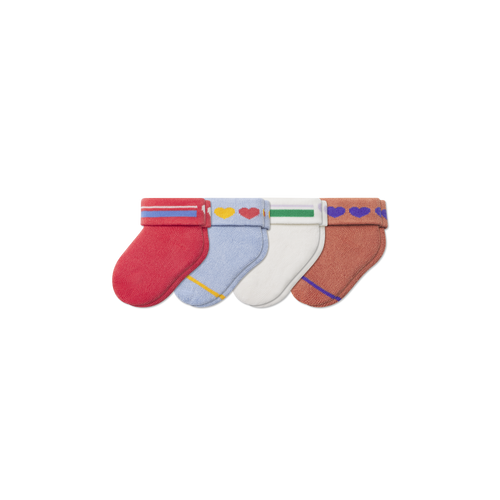 Baby Valentine's Sock 4-Pack (0-6 Months) - Red Blue Mix L [8961]