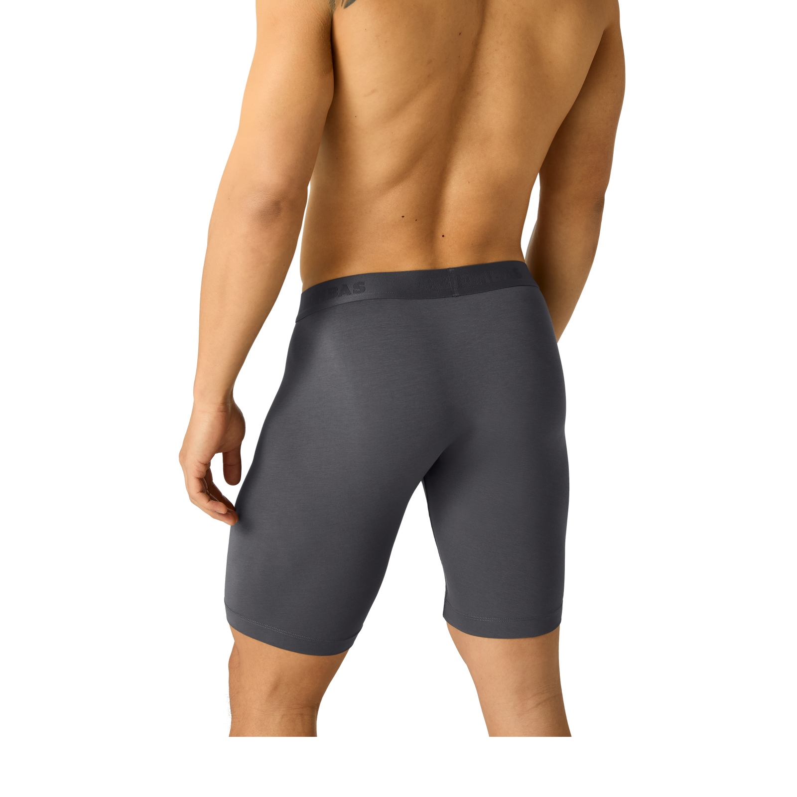 Men's Cotton Modal Blend Long Boxer Brief - Dusty Steel MO2 [8969]